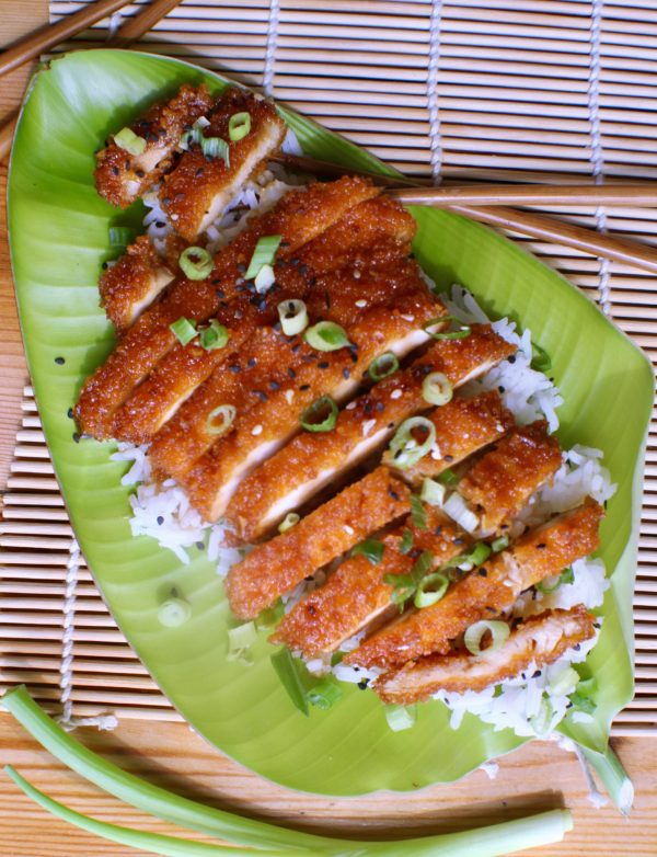 honey garlic chicken over jasmine rice