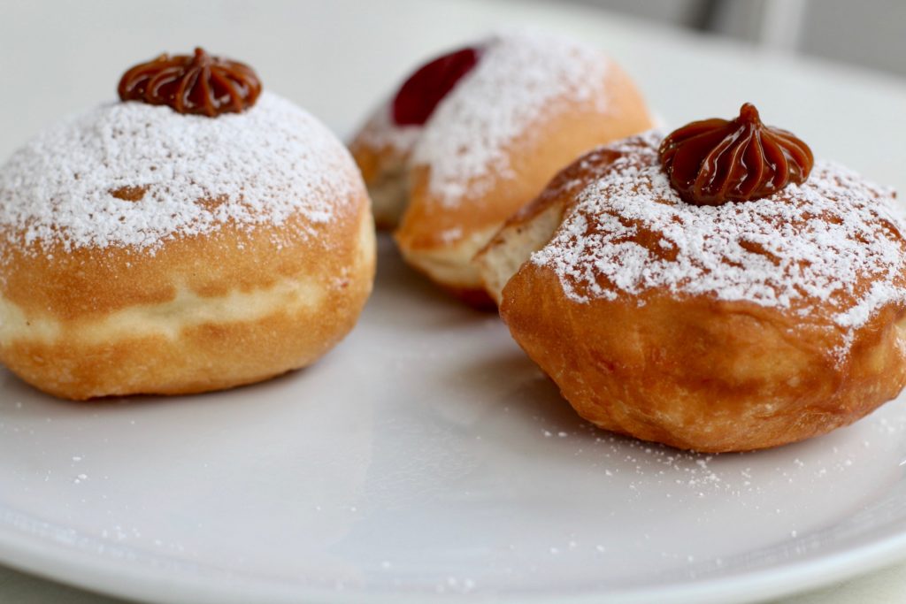 a plate of donuts 