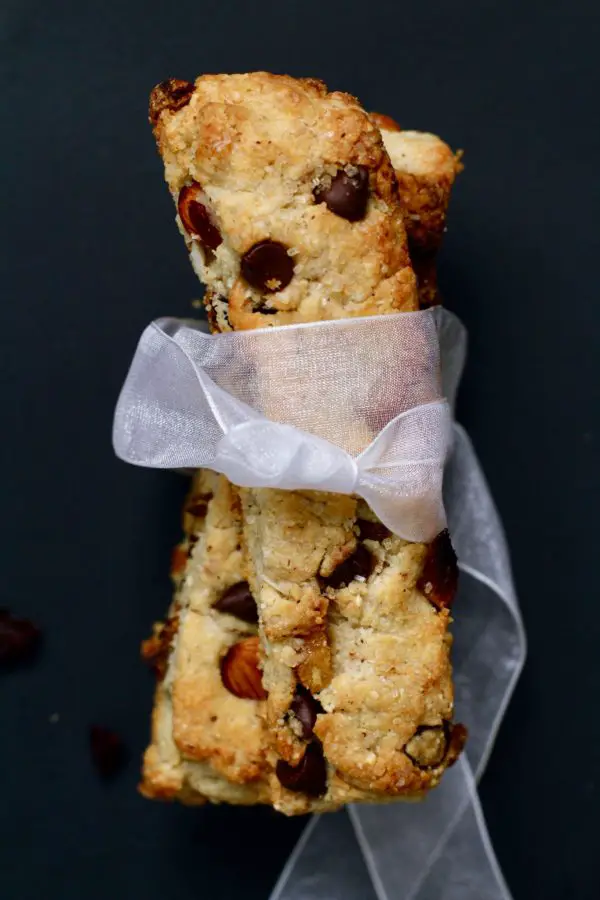 italian biscotti with chocolate and cranberries