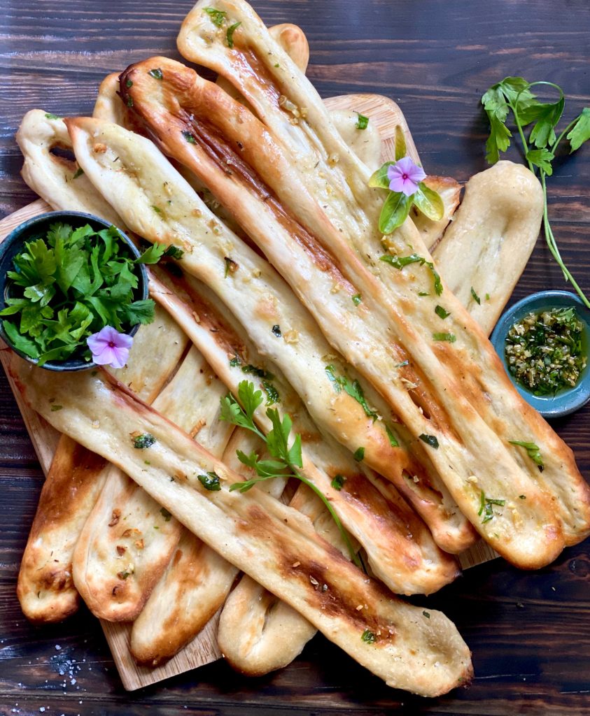 Crispy Focaccia Bread with Garlic Herb Oil - Soul&Streusel