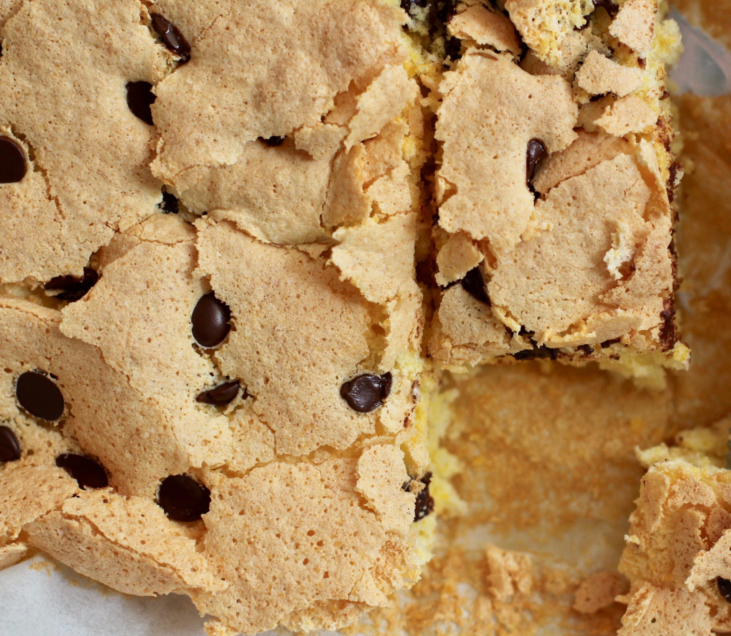 fluffy flourless chocolate chip cake for Pesach