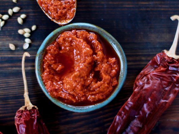 homemade harissa chili paste