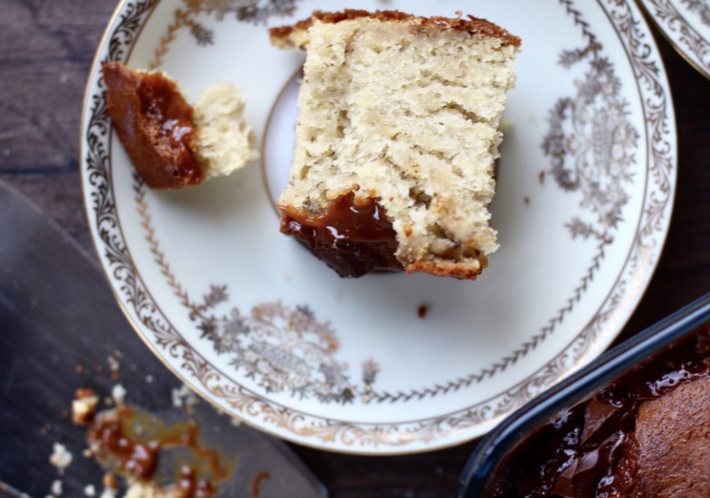 fluffy banana bread slice