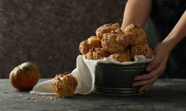 a bowl of pumpkin rolls