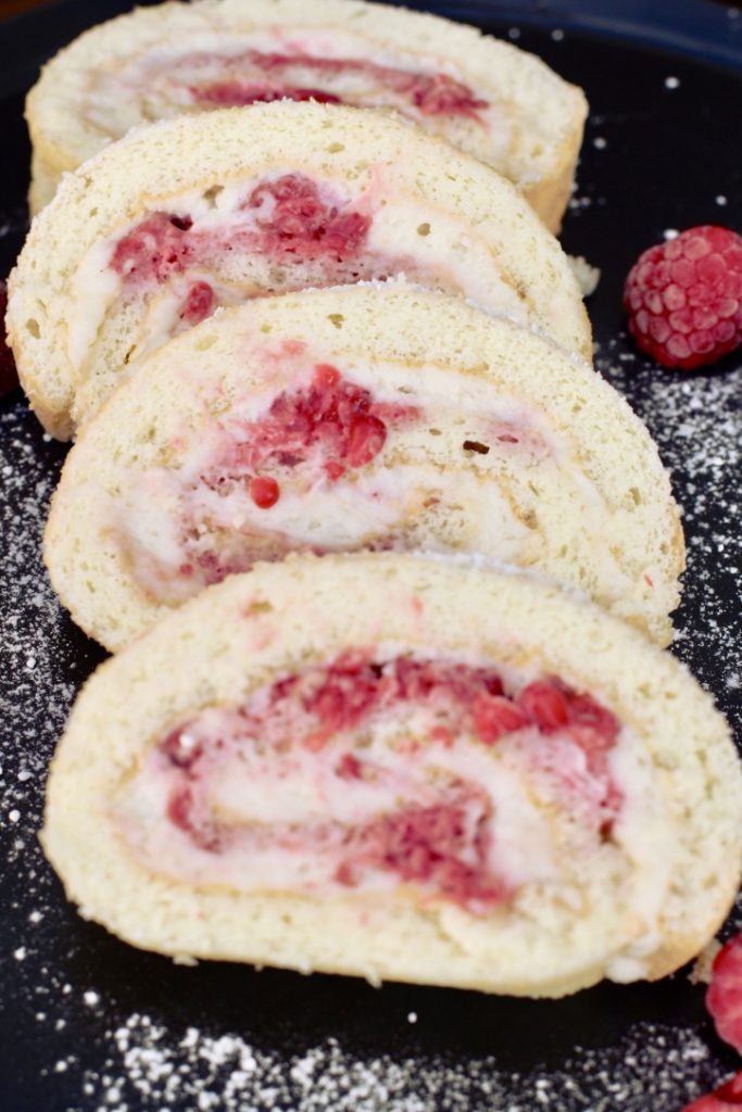 Rum and Raspberry Vanilla Swiss Roll Cake - Soul&Streusel