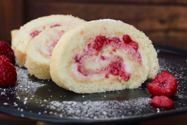 rum and raspberry slice