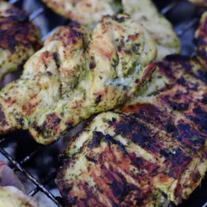 lemon herb chicken on the grill