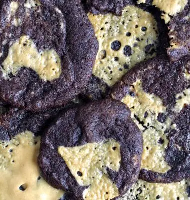 Chewy Chocolate Cookies with Homemade Peanut Butter Chips