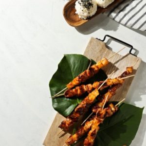 hawaiian huli huli chicken skewers