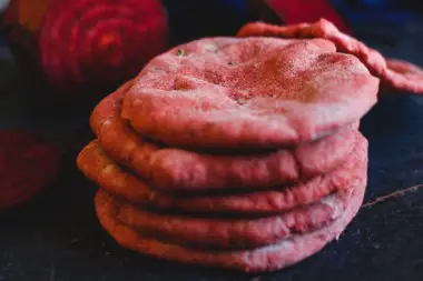 pink vegan pita bread