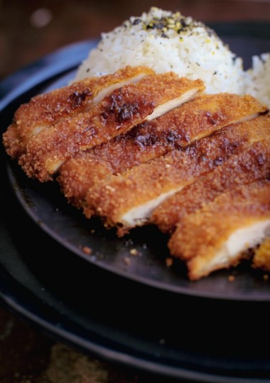 plate of Katsu with lemon Katsu sauce 