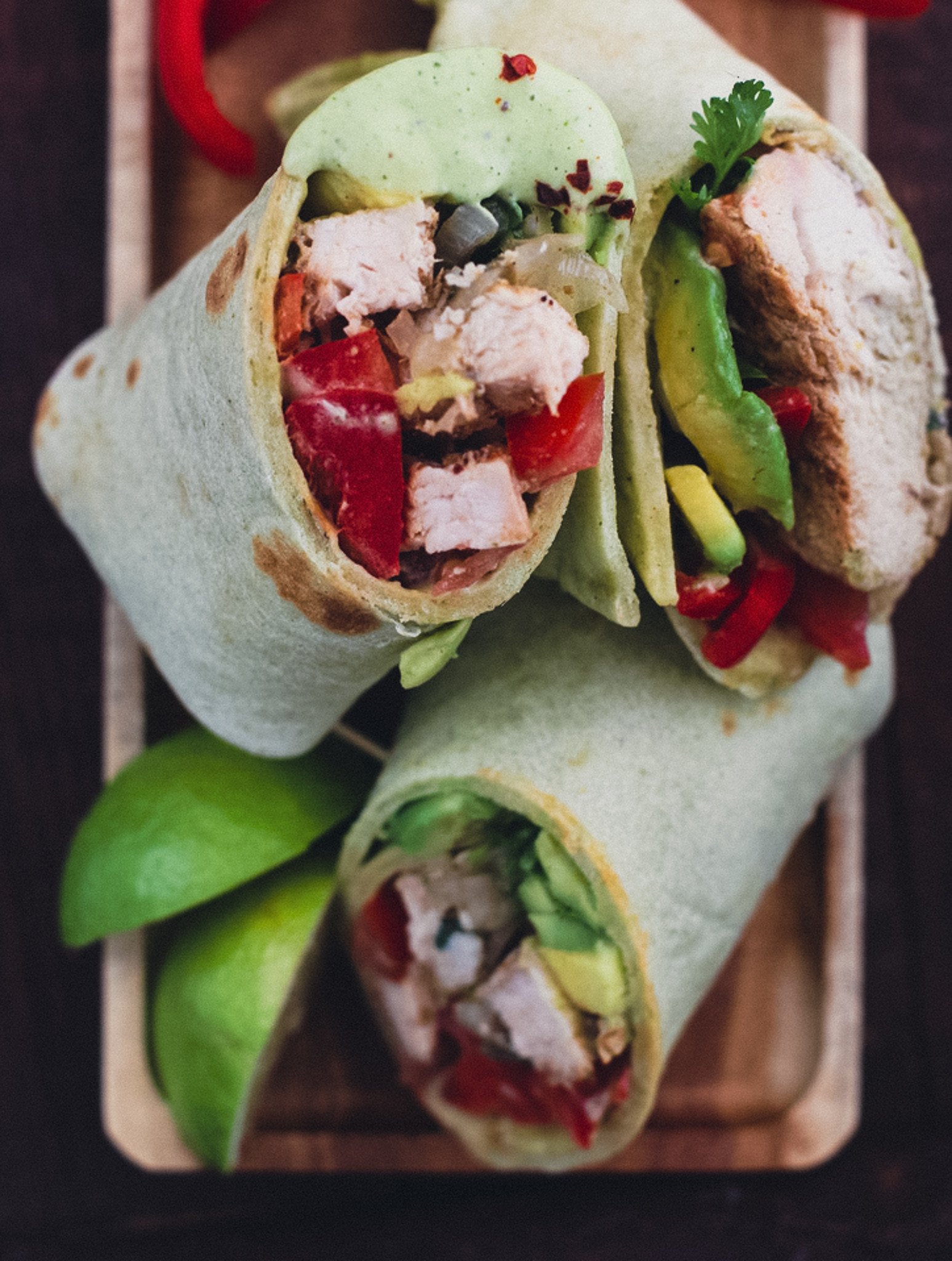 Cucumber-Chicken Green Goddess Wrap