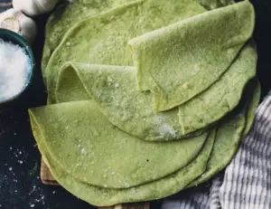 stacked green tortillas