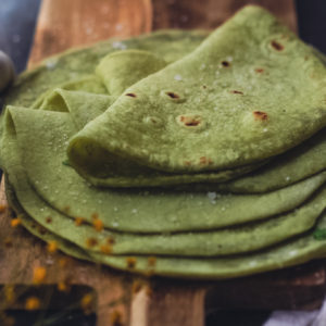 green tortillas stacked