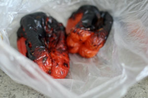 steaming charred pepper