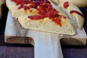 sliced mediterranean focaccia