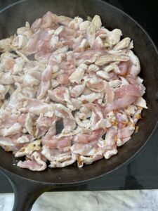 skillet chicken cooking 