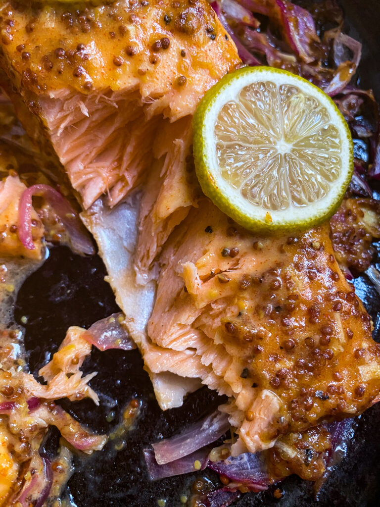 juicy honey mustard salmon 