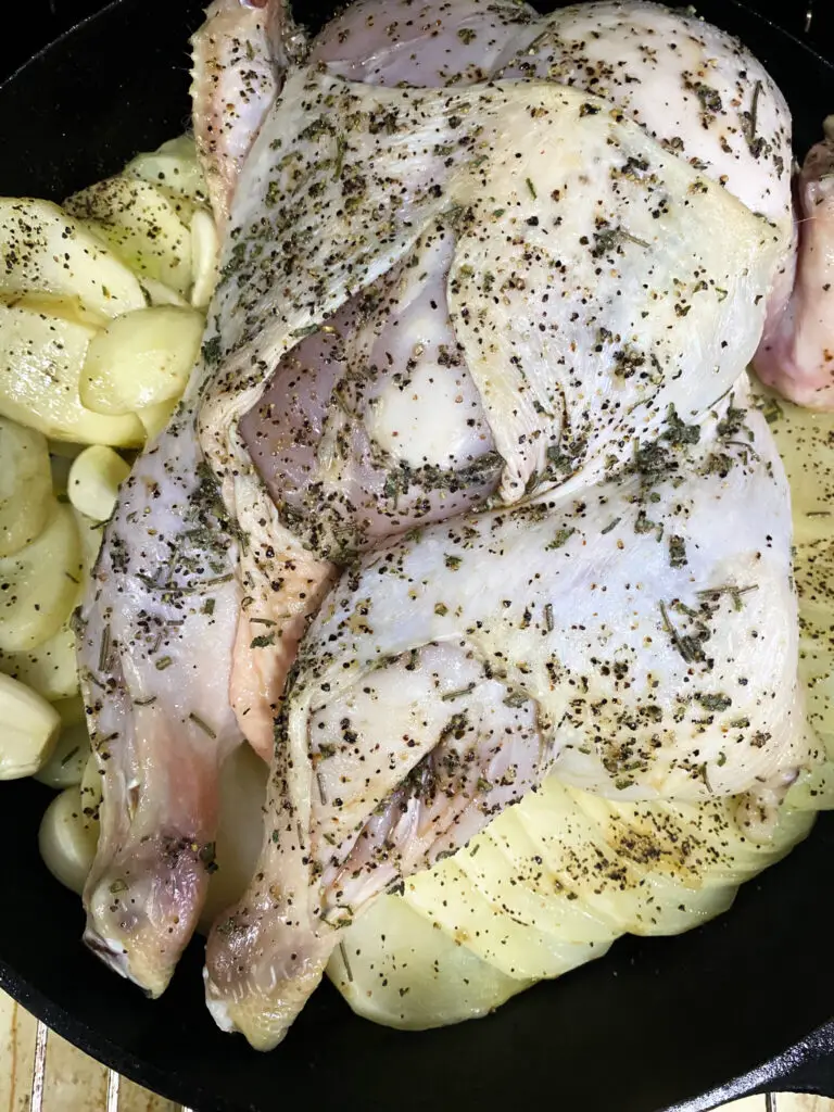 chicken rubbed with spices 