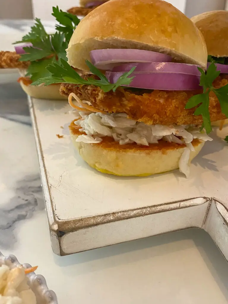 fried chicken slider ready to eat 

