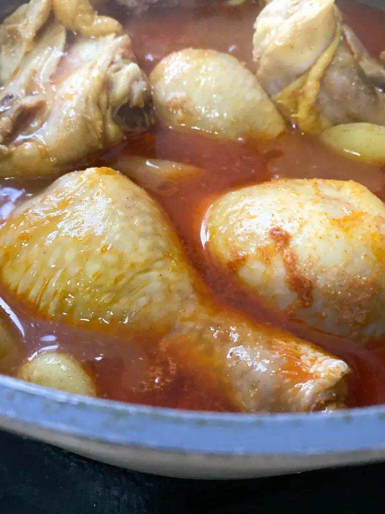 boiled kosher for passover chicken and potatoes 